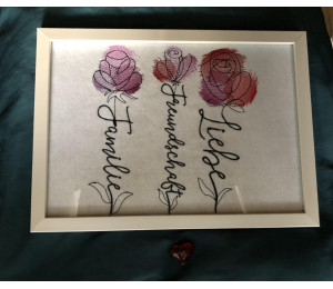 ADVENTSKALENDER 1. Dezember - Stickserie - Rose Liebe Freundschaft Familie